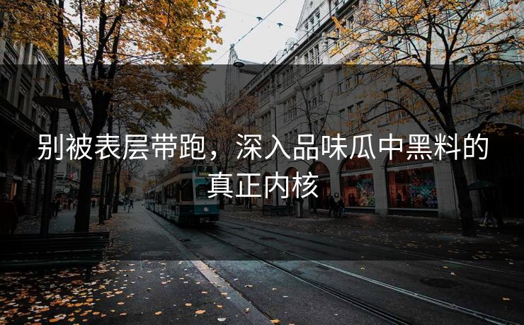 别被表层带跑，深入品味瓜中黑料的真正内核