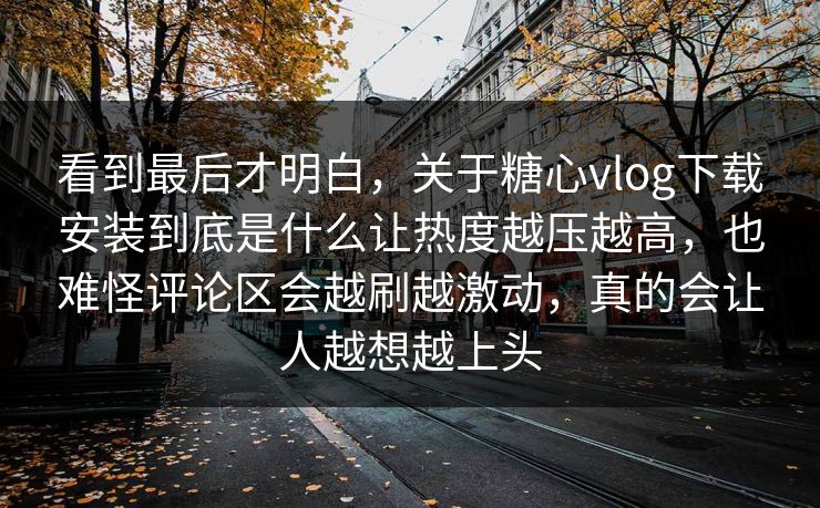 看到最后才明白，关于糖心vlog下载安装到底是什么让热度越压越高，也难怪评论区会越刷越激动，真的会让人越想越上头